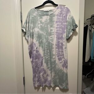 Caution To The Wind Tie Dye Tshirt dress